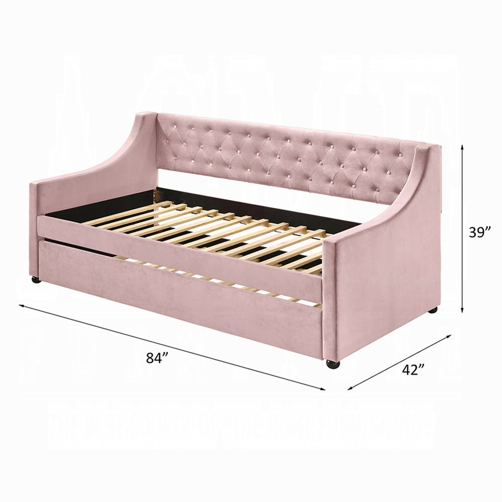 Hague Tufted Daybed mit Ausziehbett - Rosa