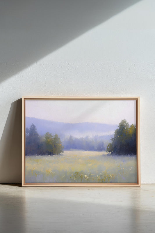 LÄNDLICHES ERWACHEN, Werk auf gespannter Leinwand