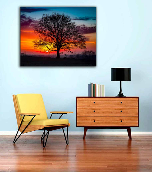 Wandbild-Gelassener Sonnenuntergang-Leinwanddruck