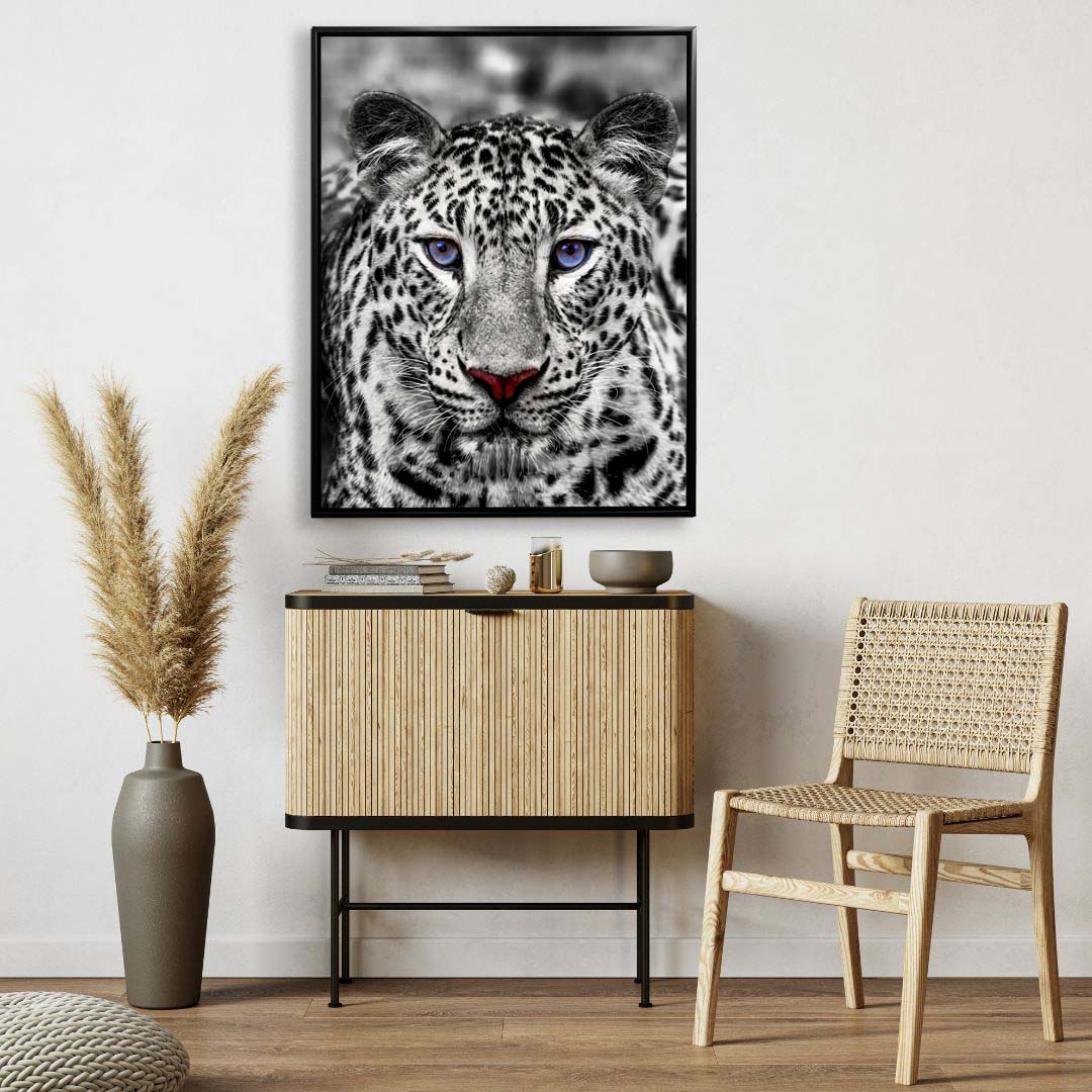 Wandkunst – Blauäugiger Weißer Tiger – Wildtier-Dekoration
