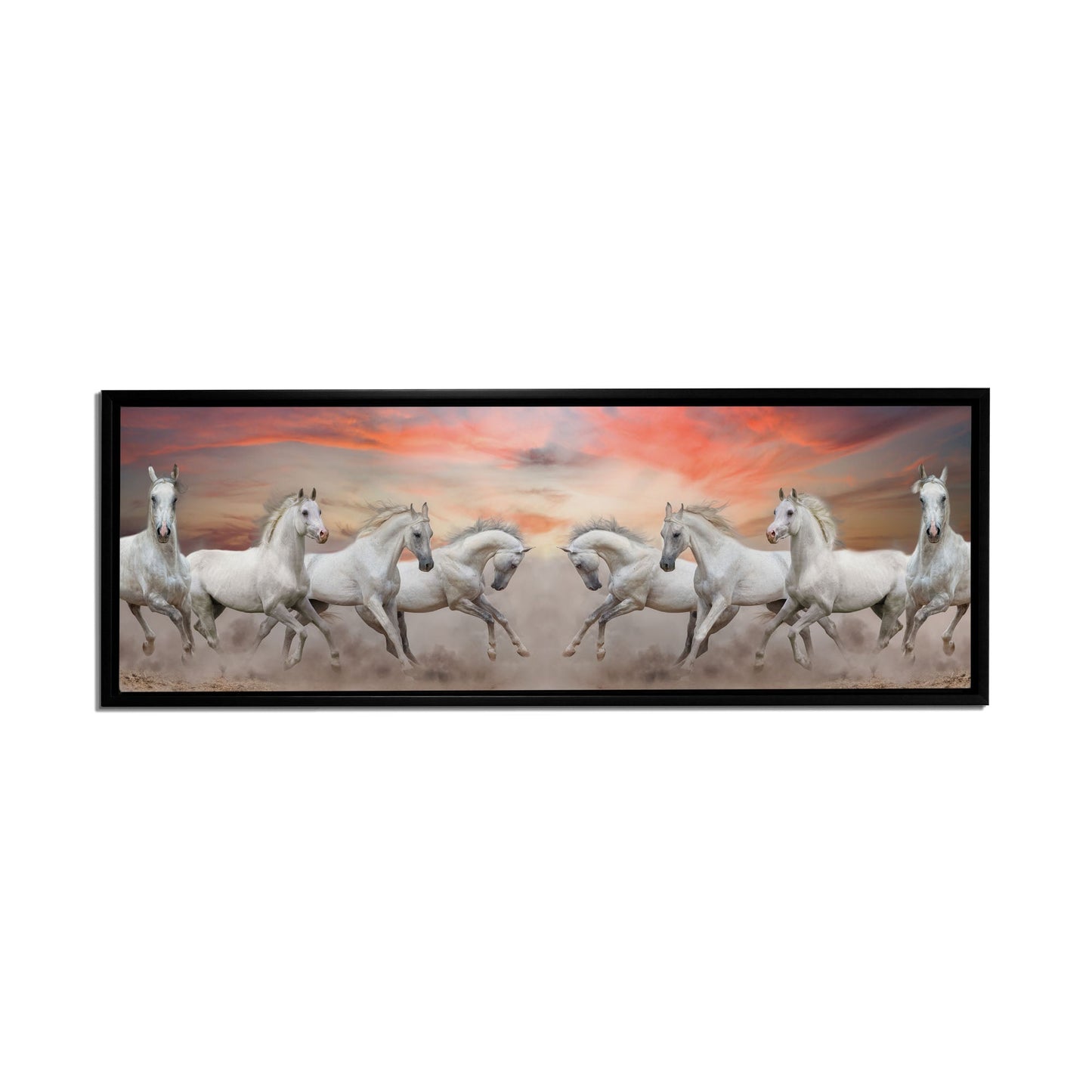 Wildlife Leinwand-Arabische Pferde Weißer Himmel-Wandbild