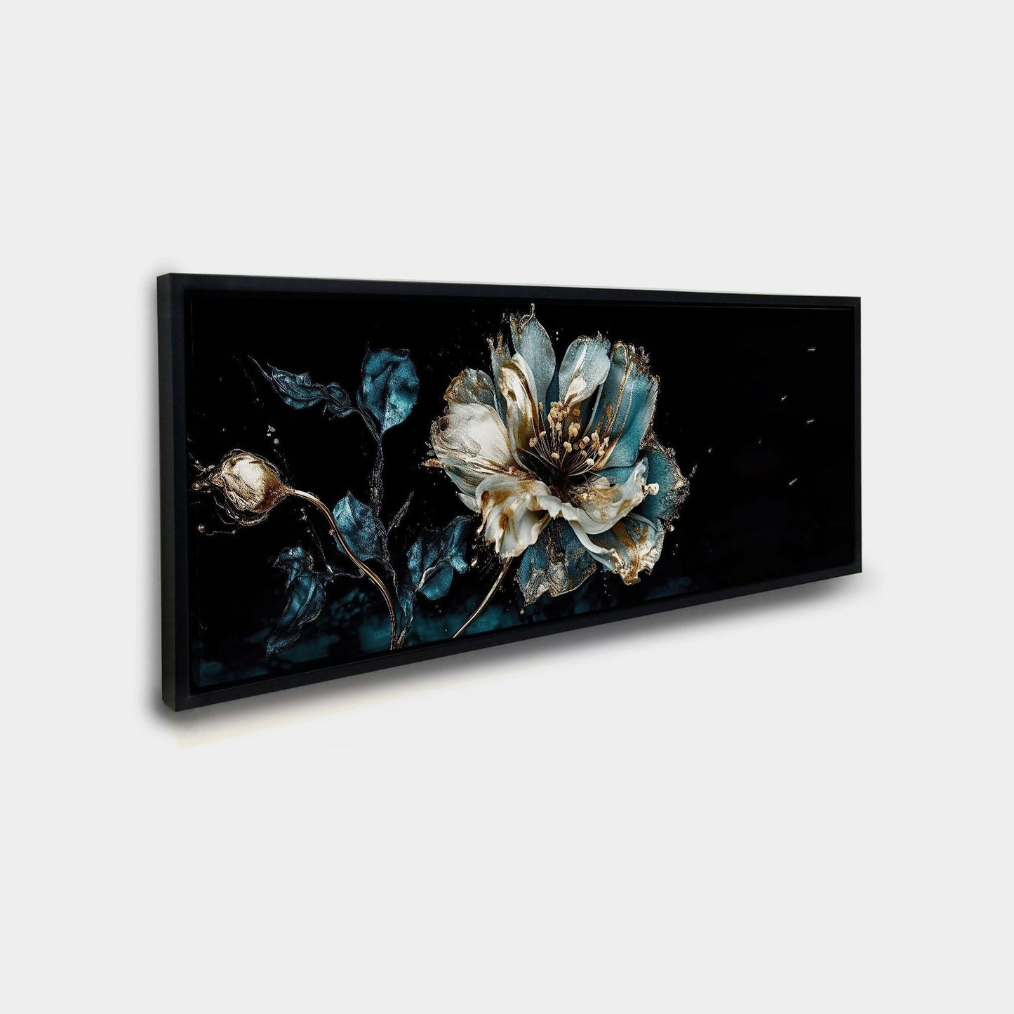 Iris in Blautönen 72" x 24" Fine Art Leinwand