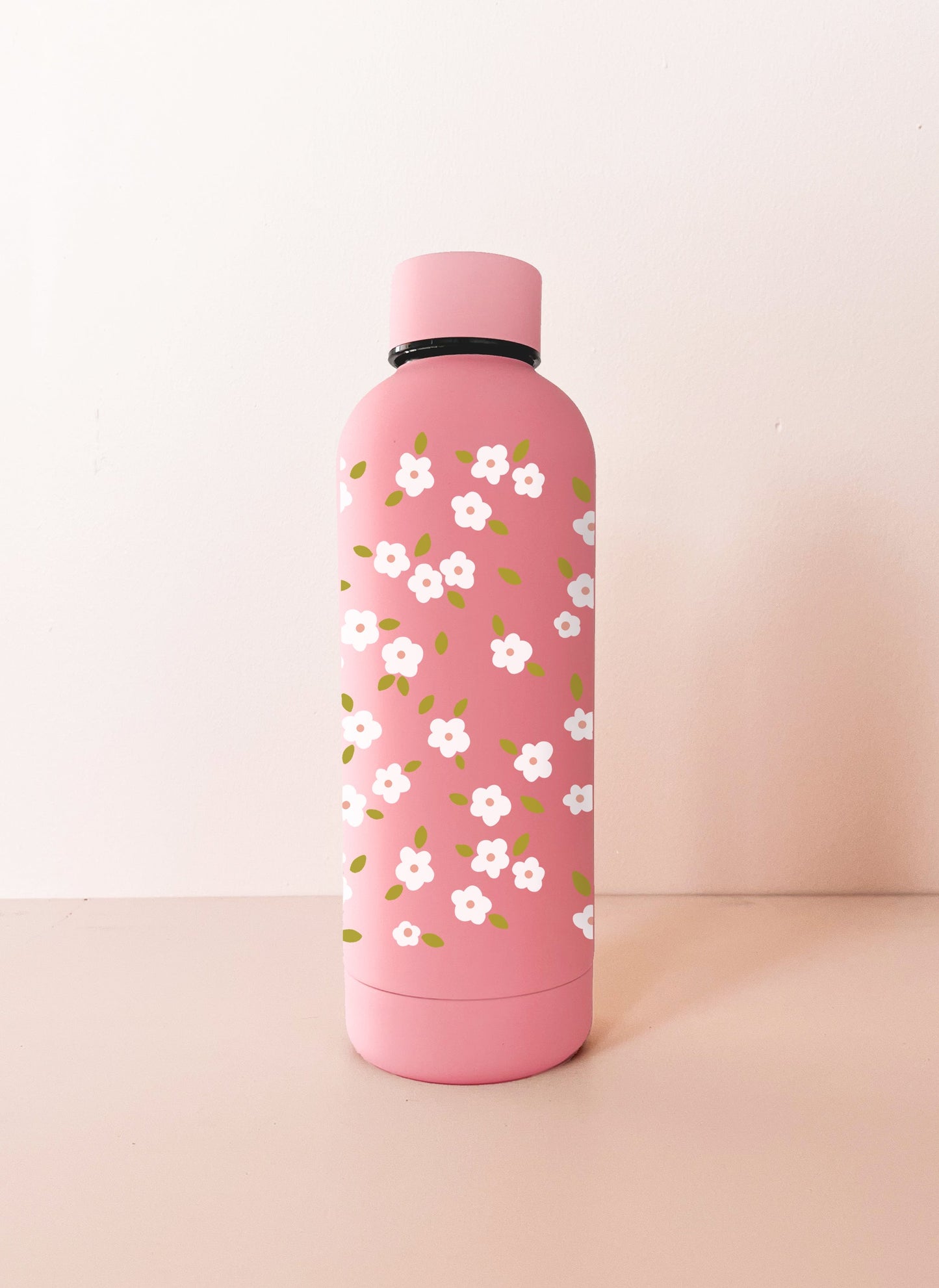 Edelstahlflasche 17oz – Himbeerrosa Bloom weiß
