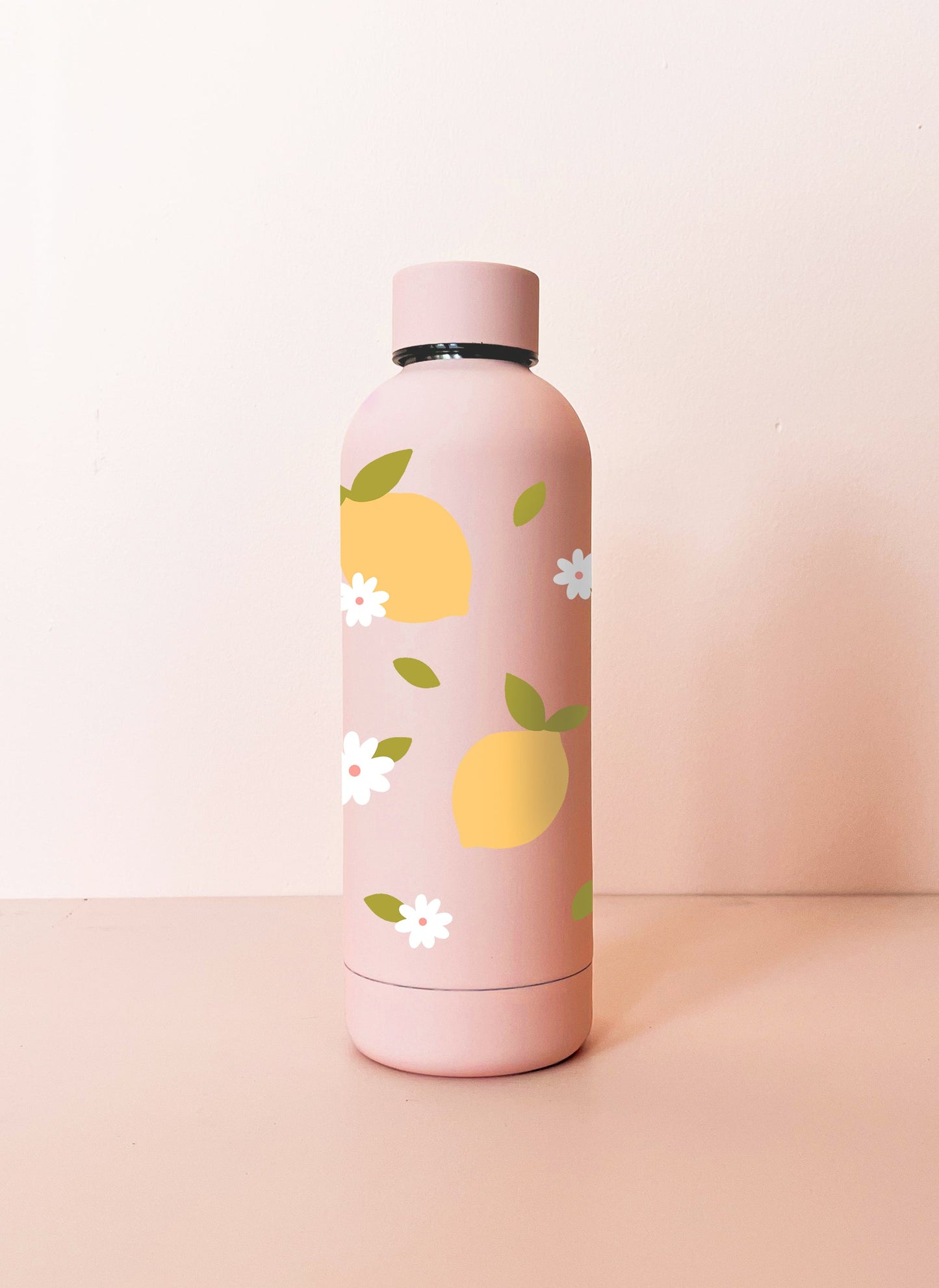 Bouteille en acier inox 17oz - rose pâle Citrons