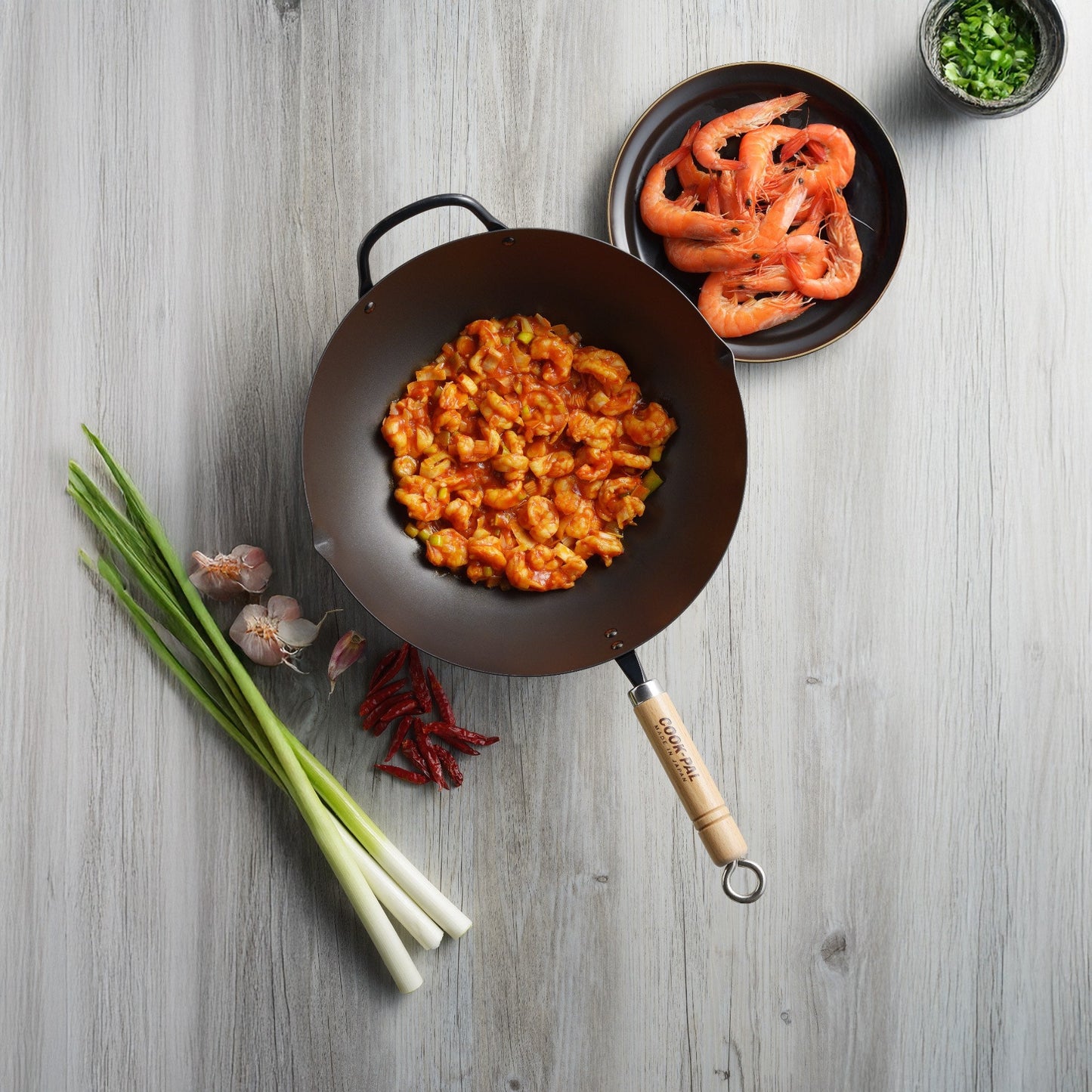 YOSHIKAWA Cook-Pal Ren Nitrierter Carbonstahl Beijing Wok 36cm - Japan