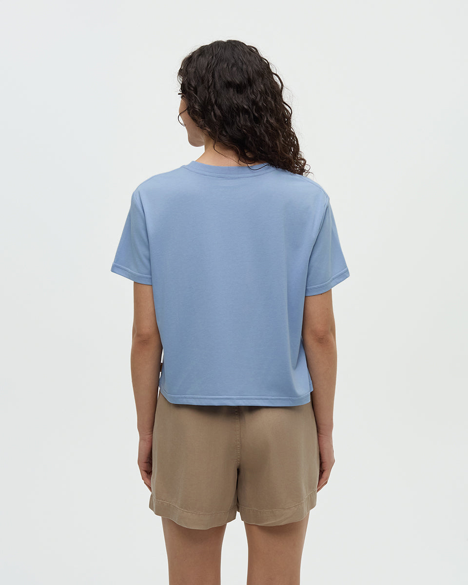 Florales bauchfreies T-Shirt