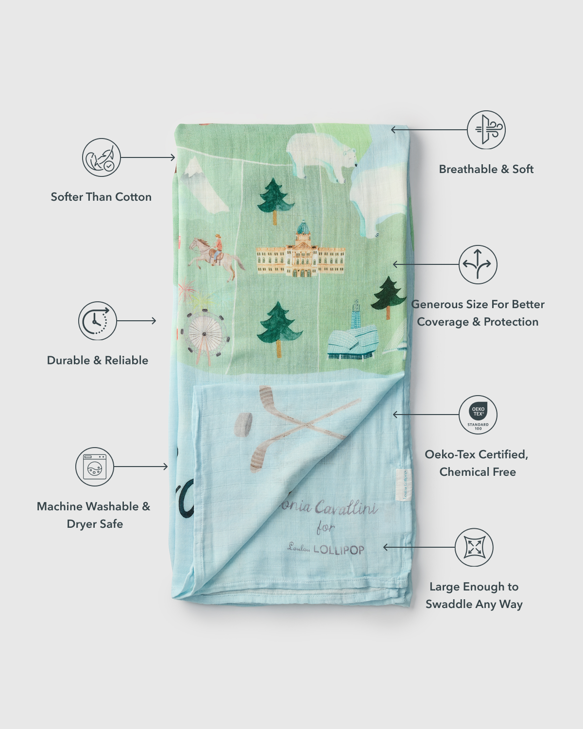 Baby Muslin Swaddle in Tanboocel® Bamboo Viscose - Canada