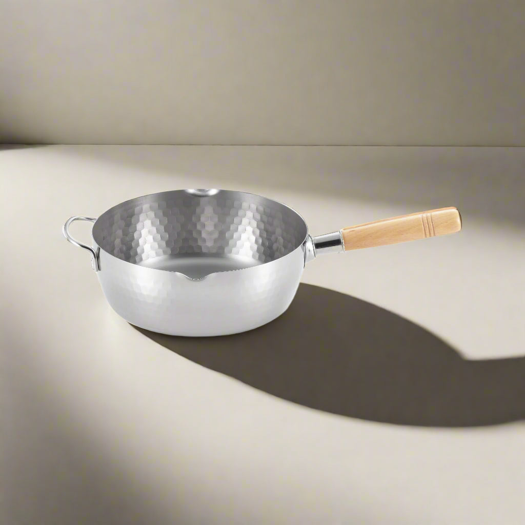 Yoshikawa Yukihira Topf 24cm Edelstahl | 3.6L mit Holzgriff