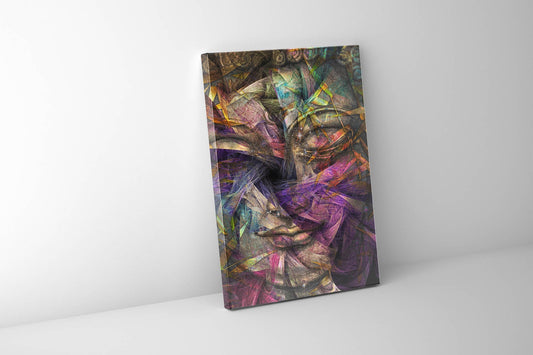 Wandbild Dimensionaler Buddha – Fine Art Leinwand