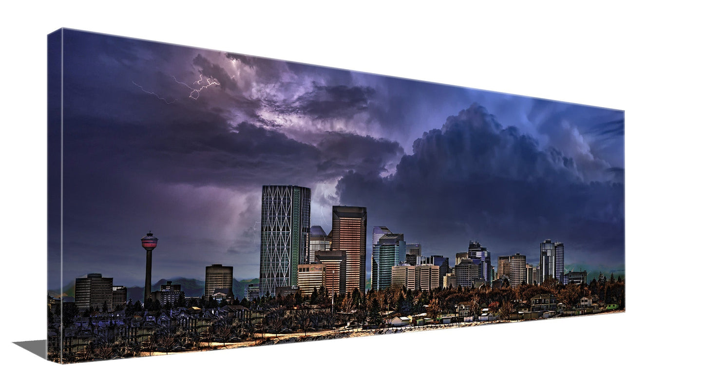 Leinwandbild – Calgary in Blau – Wandkunst