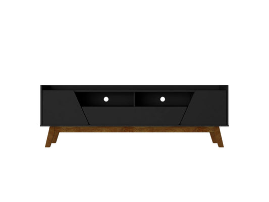 Malmo Modern 70.8" TV Stand with 2 Drawers - Black/Brown