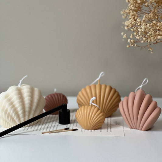 Muschelkerzen-Set | Dekorative Sojawachskerzen, Heimdeko