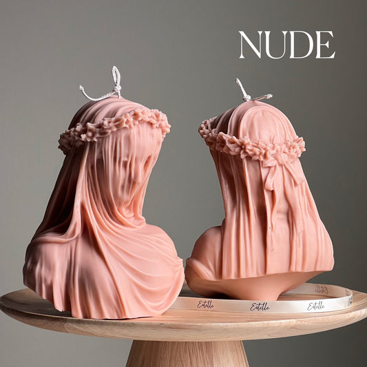 Schleierfrau Sojawachskerze | Frauenbüste Statue Kerze