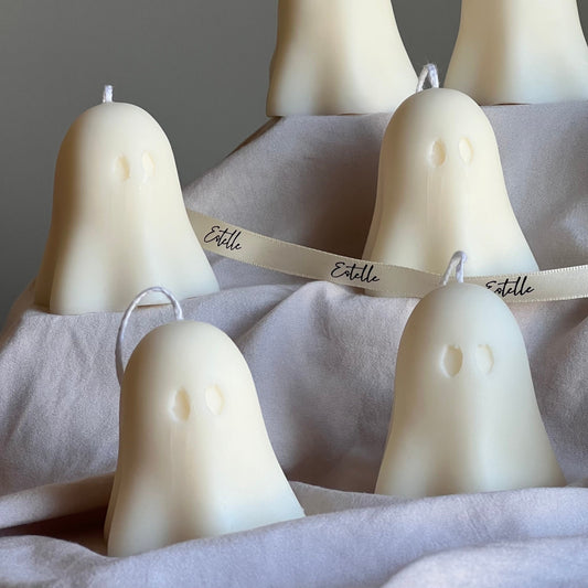 Handgemachte Halloween-Geisterkerze | Skulpturale Sojawachs-Wohndekoration