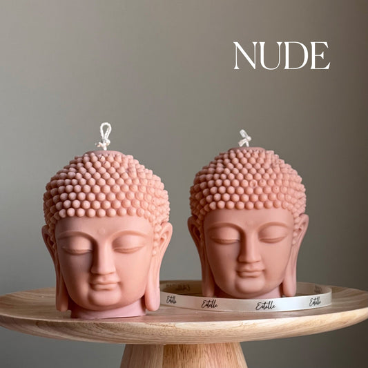 Buddha-Büstenkerze | Skulpturale Soja-Wachs-Statue