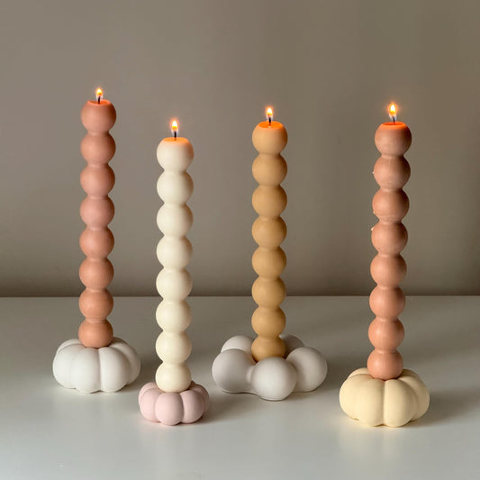 Blumenkerzenständer: Tischdeko aus Jesmonite