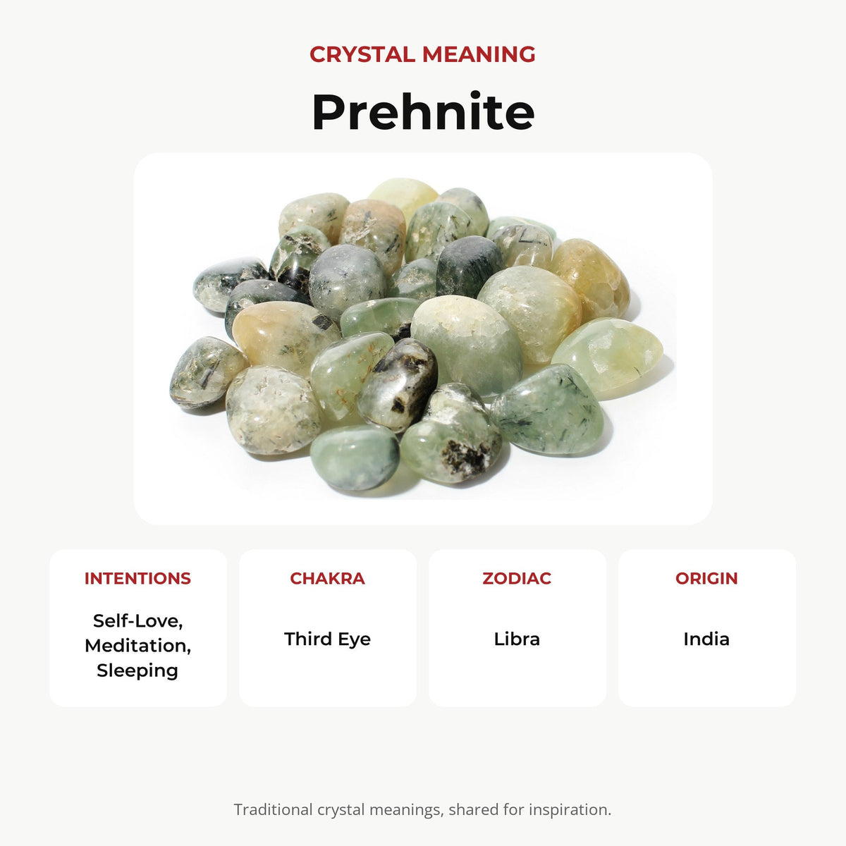Prehnite Tumbled Stone 'B' (India) - 1lb bag