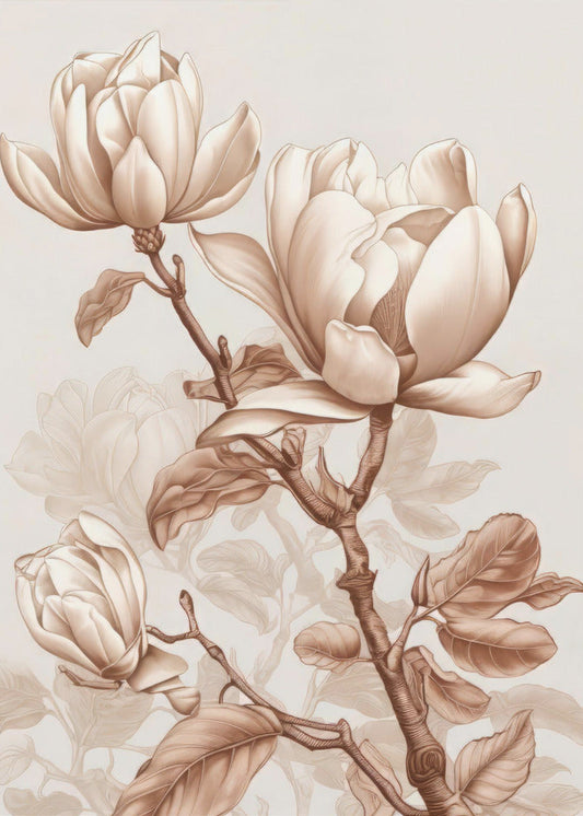 Beigefarbene Blumen 3