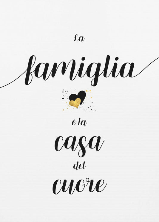 Wandbild Die Familie ist das Zuhause des Herzens - Italienischer Leinwanddruck