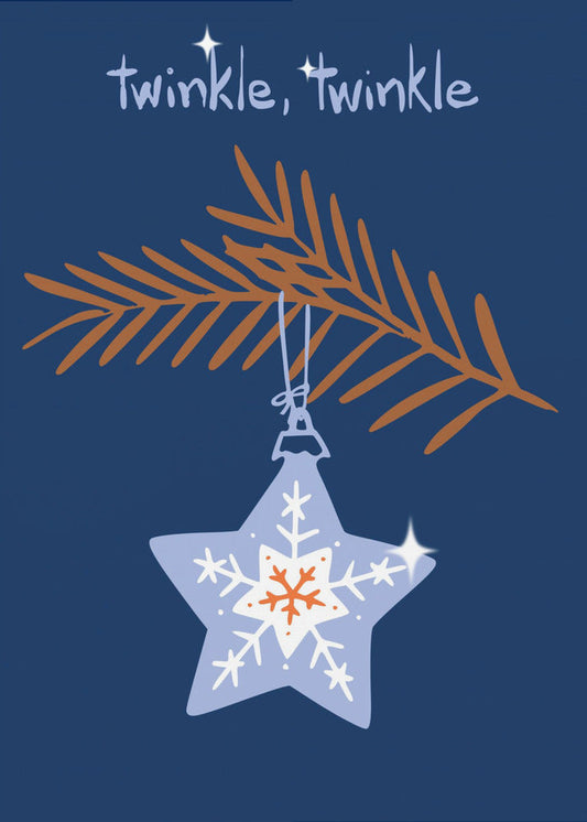 Wandbild Fröhlicher Glanz Weihnachtsstern blau Leinwandbild
