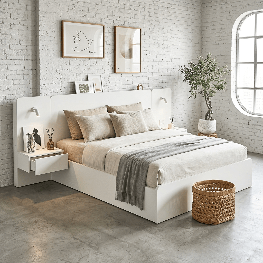 Rander 3-teiliges Schlafzimmer-Set mit integrierter Stromversorgung und Leselampe
