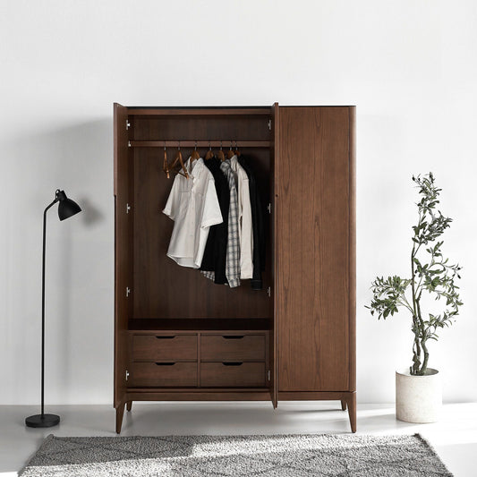 Scarlet European Ash Wood Wardrobe