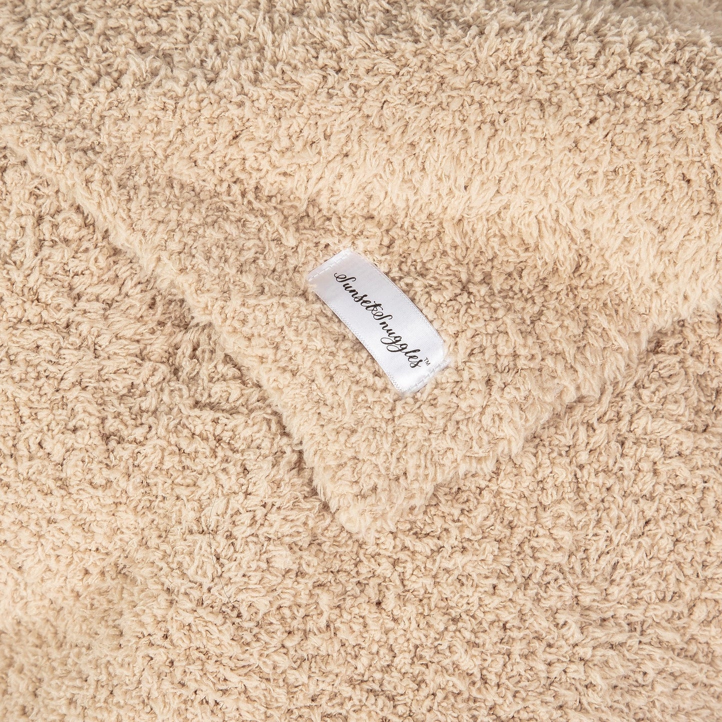Buffed Beige Solid Double Layered Print Extended Throw