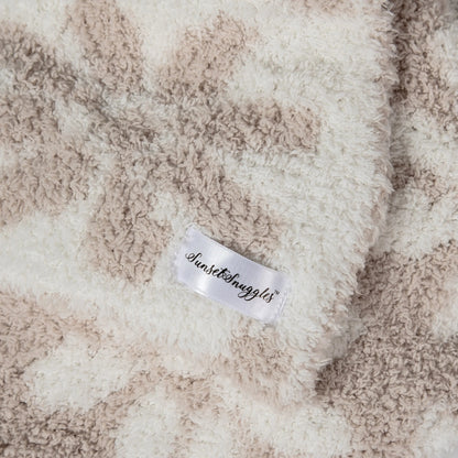 Errötende Beige und weiße Gänseblümchen-Druck Kleinkind-Decke