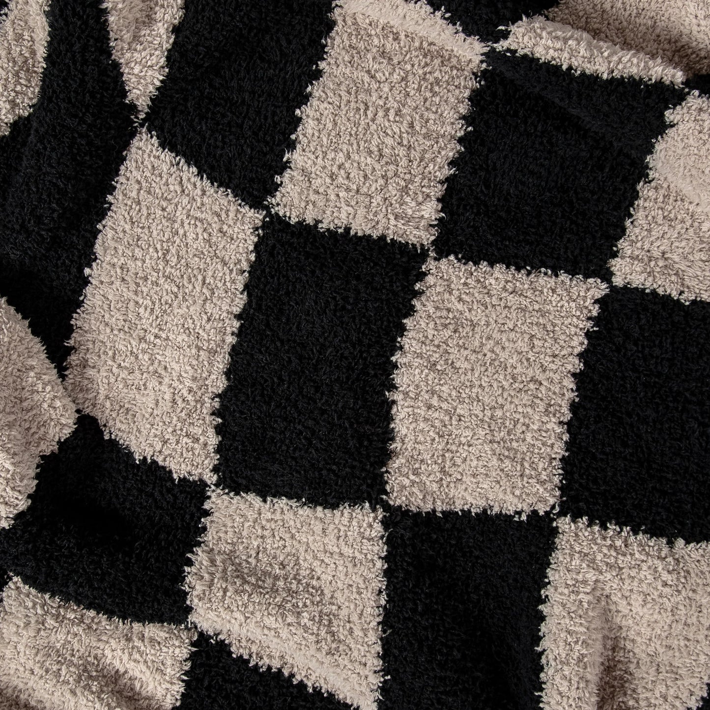 Tap Shoe & Rainy Day Wavy Checker Print Überwurfdecke