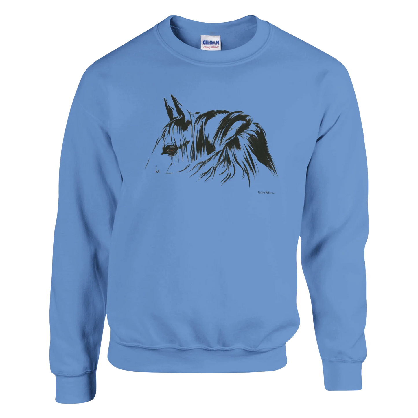 Simplicity Pferdeportrait Sweatshirt – Elegante, klar linierte Grafikbekleidung