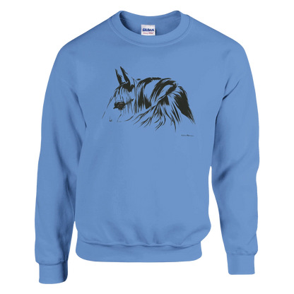 Simplicity Pferdeportrait Sweatshirt – Elegante, klar linierte Grafikbekleidung