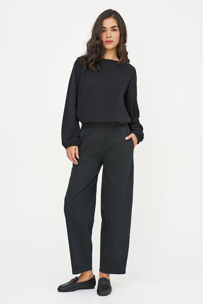 Women's Woven Boat-Neck Top