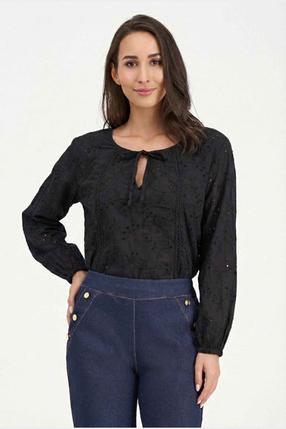 Women's Knit/Woven Combo Top
