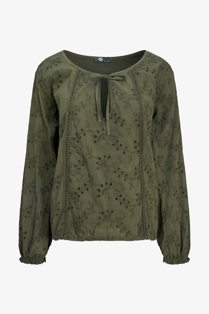Women's Knit/Woven Combo Top