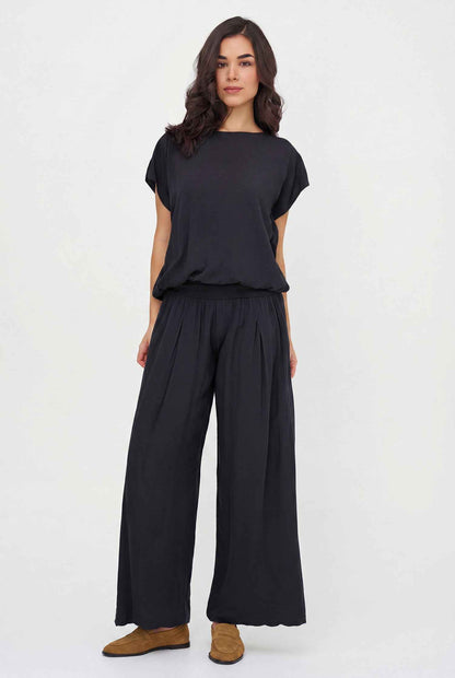 Women's Woven Boat-Neck Top