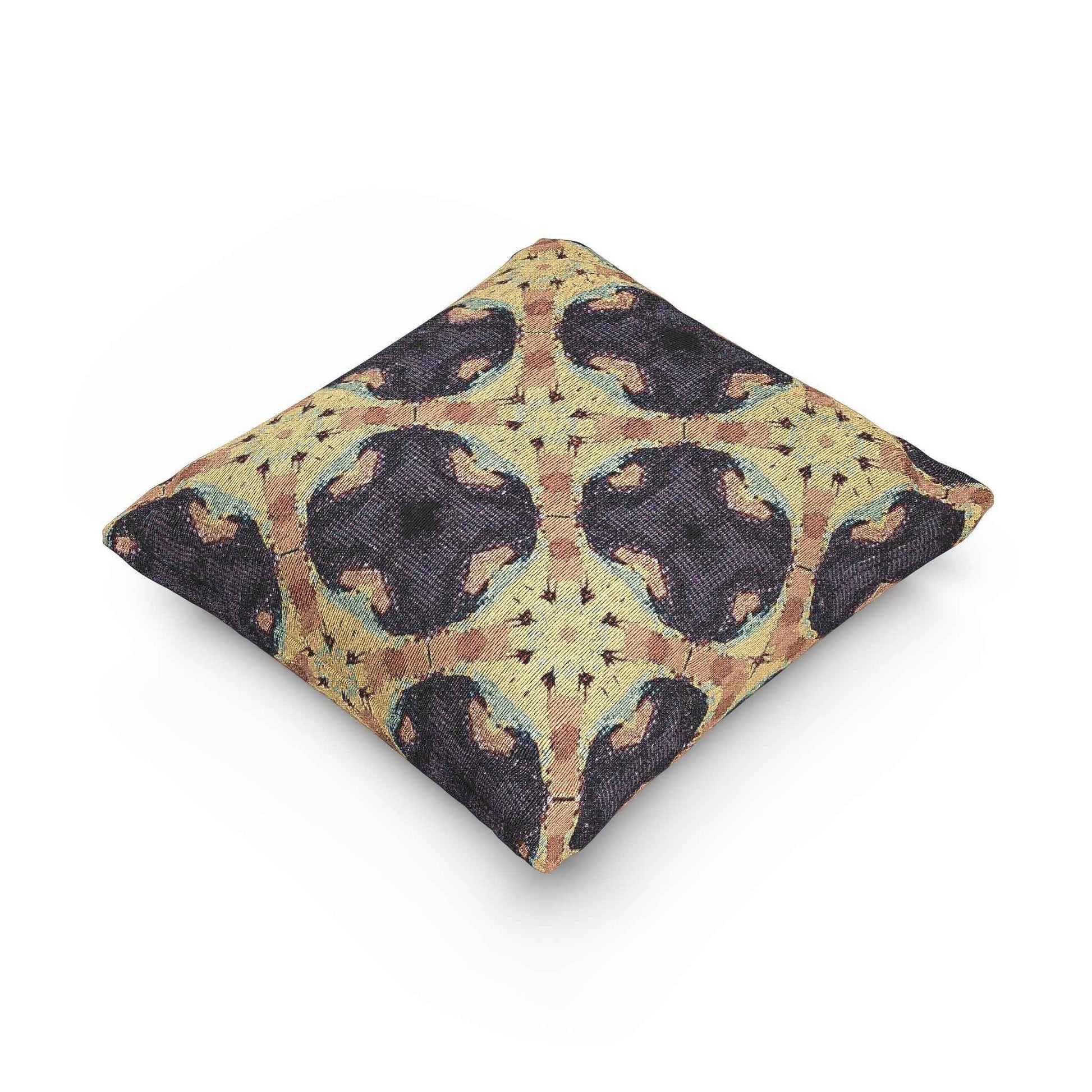Geometric Mosaic Pattern Woven Pillow | Boho Tile Throw Cushion