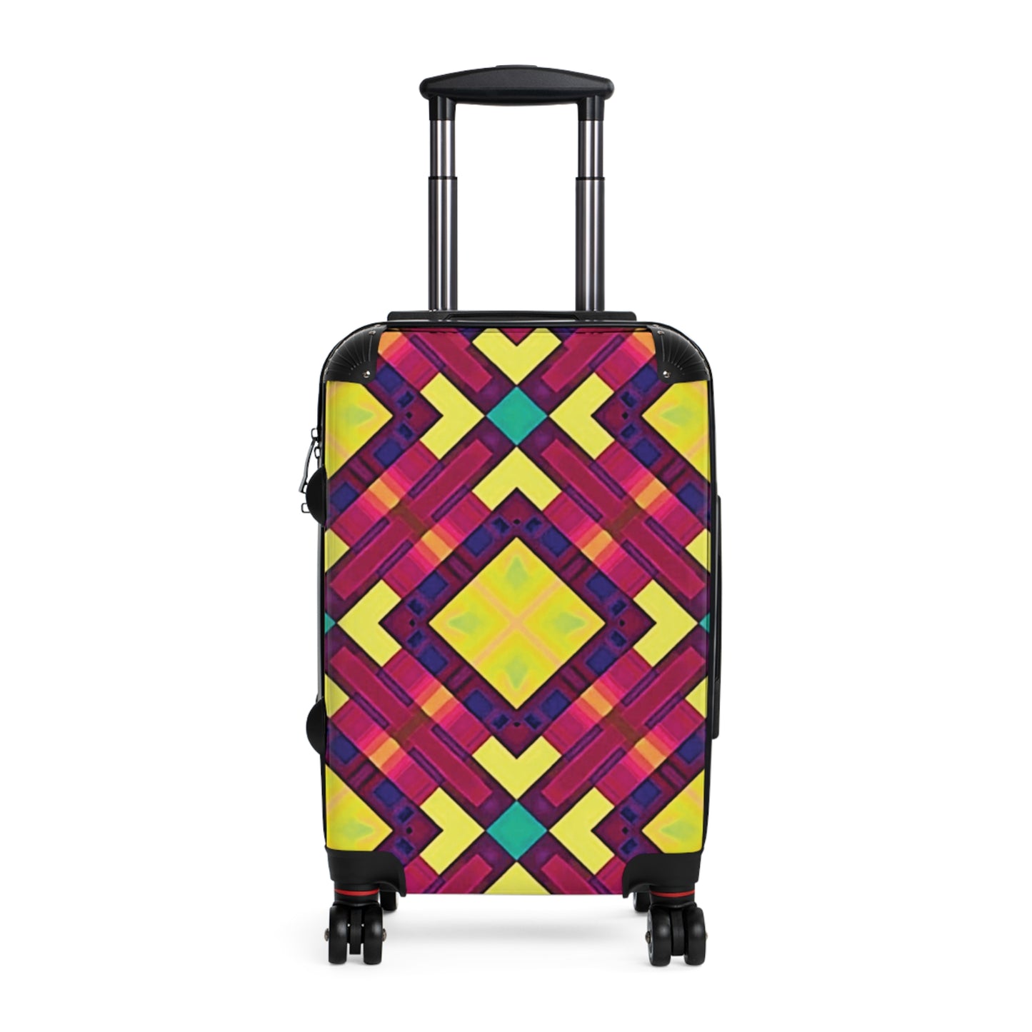 Bunter geometrischer Handgepäckkoffer — Lebendiger Kaleidoskop-Reisekoffer
