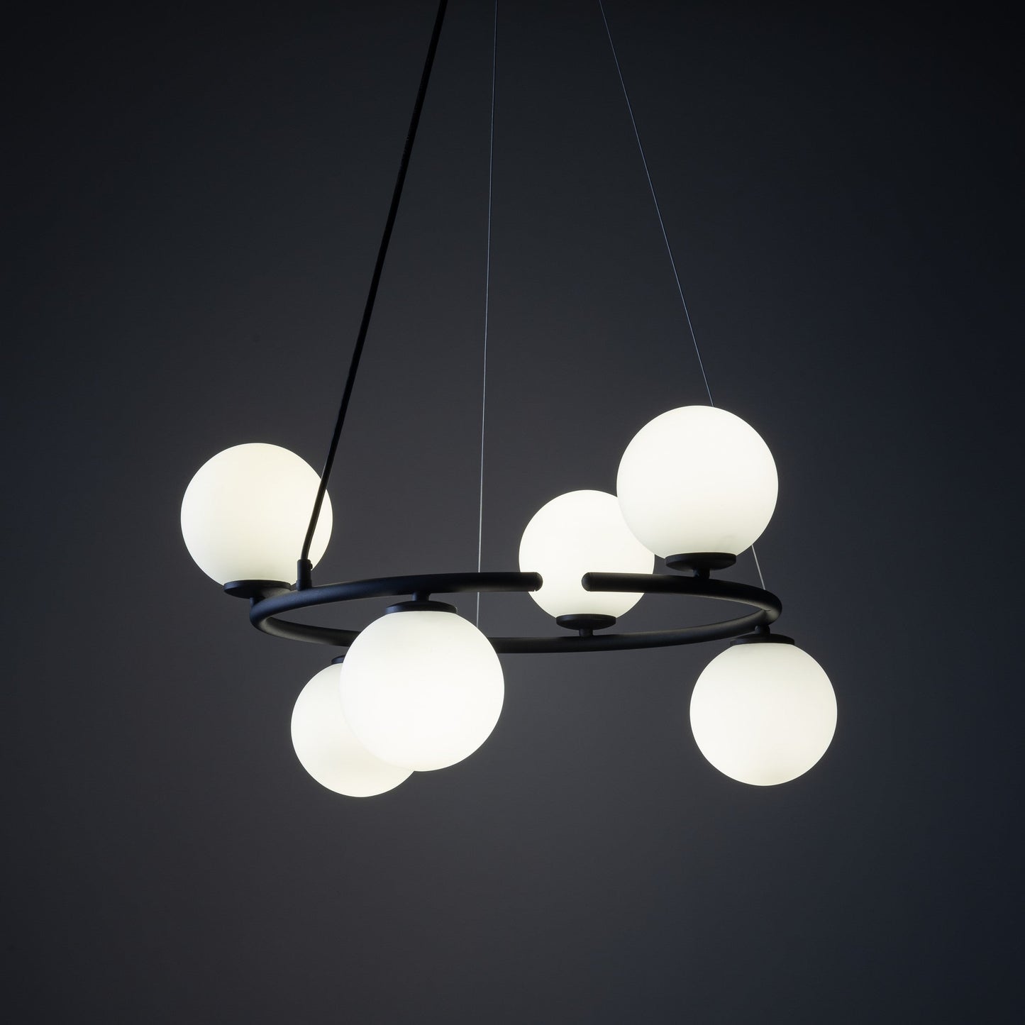 ANABELLE Scandinavian PendANABELLE 6-Light Scandinavian Globe Chandelier for Dining Room & Modern Interiorsant Light 6