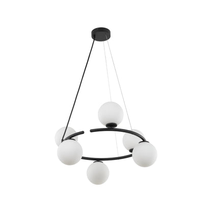 ANABELLE Scandinavian PendANABELLE 6-Light Scandinavian Globe Chandelier for Dining Room & Modern Interiorsant Light 6