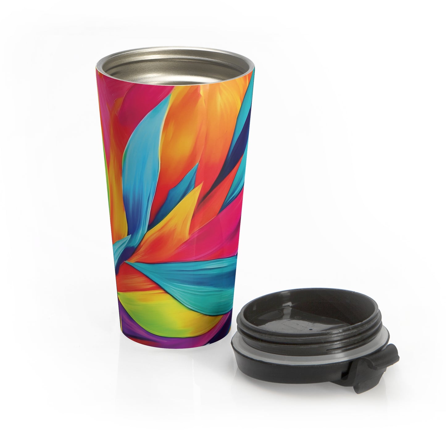 Colorful Abstract Petals Stainless Steel Travel Mug - AURABAGS SHOP