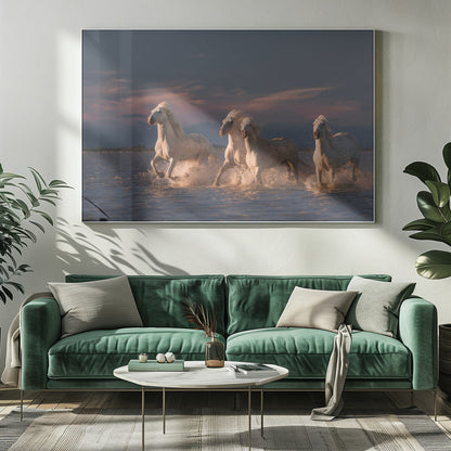 Wandkunst Engel der Camargue. Pferde