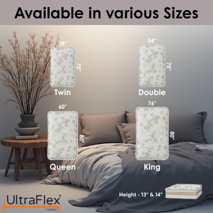 UltraFlex® Opulence Mittelharte Orthopädische Hybridmatratze – Hergestellt in Kanada mit Fortschrittlichem Kühlgel und Taschenfedersystem für Ungestörten Schlaf und Rand-zu-Rand-Unterstützung