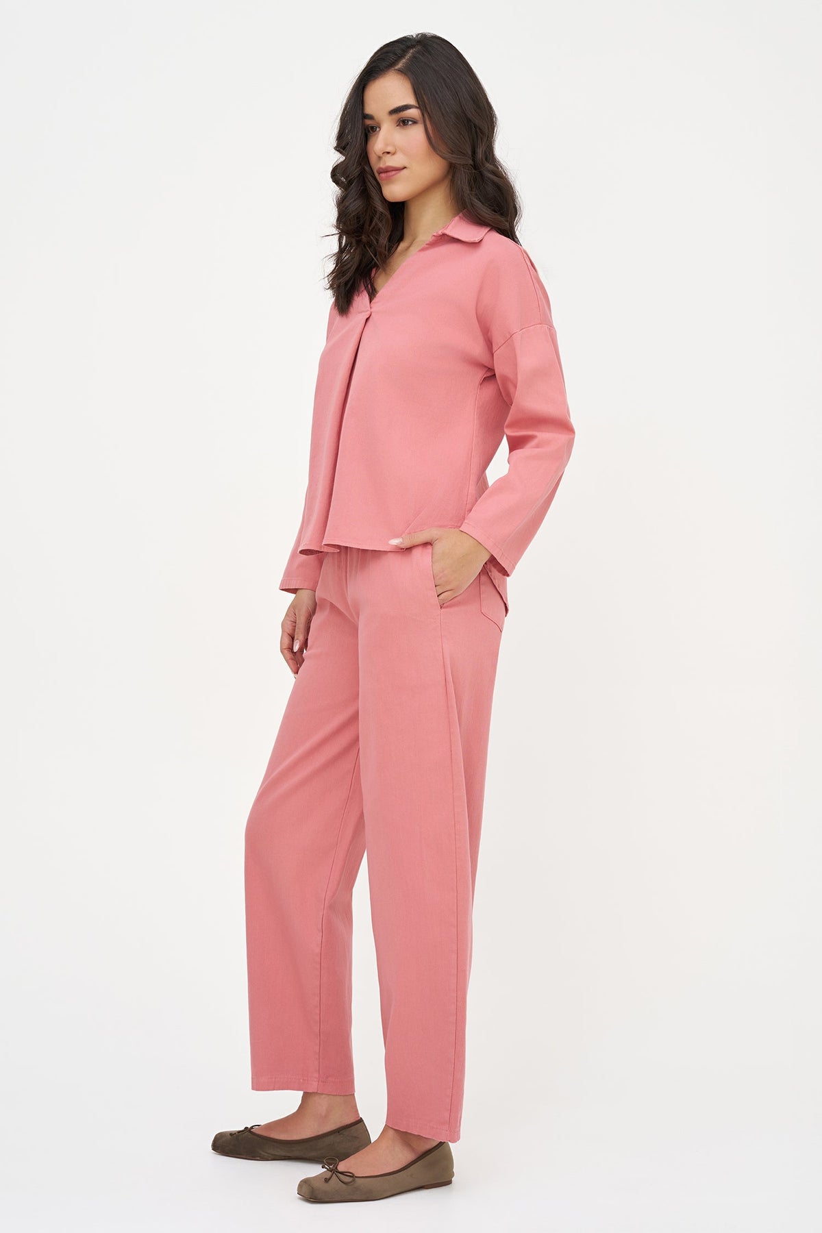 Women's Woven Barrel-Leg Pull-On Pants