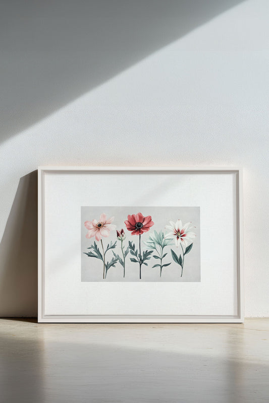 SAISONALE BLUMEN, Werk auf gespannter Leinwand