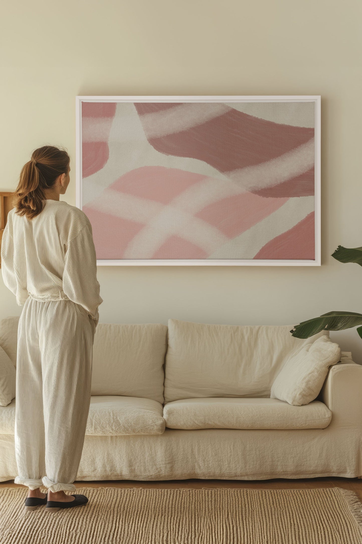 ROSIGER GLANZ, Werk auf gespannter Leinwand