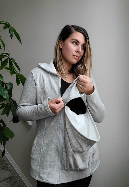 2-in-1 Fleece Baby Carrying Hoodie