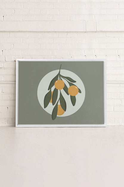 LUNAR CITRUS, Kunstwerk auf gespannter Leinwand