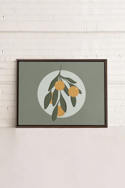 LUNAR CITRUS, Kunstwerk auf gespannter Leinwand