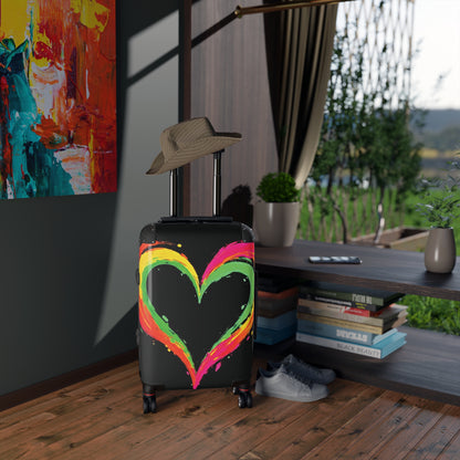 Bunter Herz-Koffer – Neon-Farb-Herz Handgepäck Reisekoffer