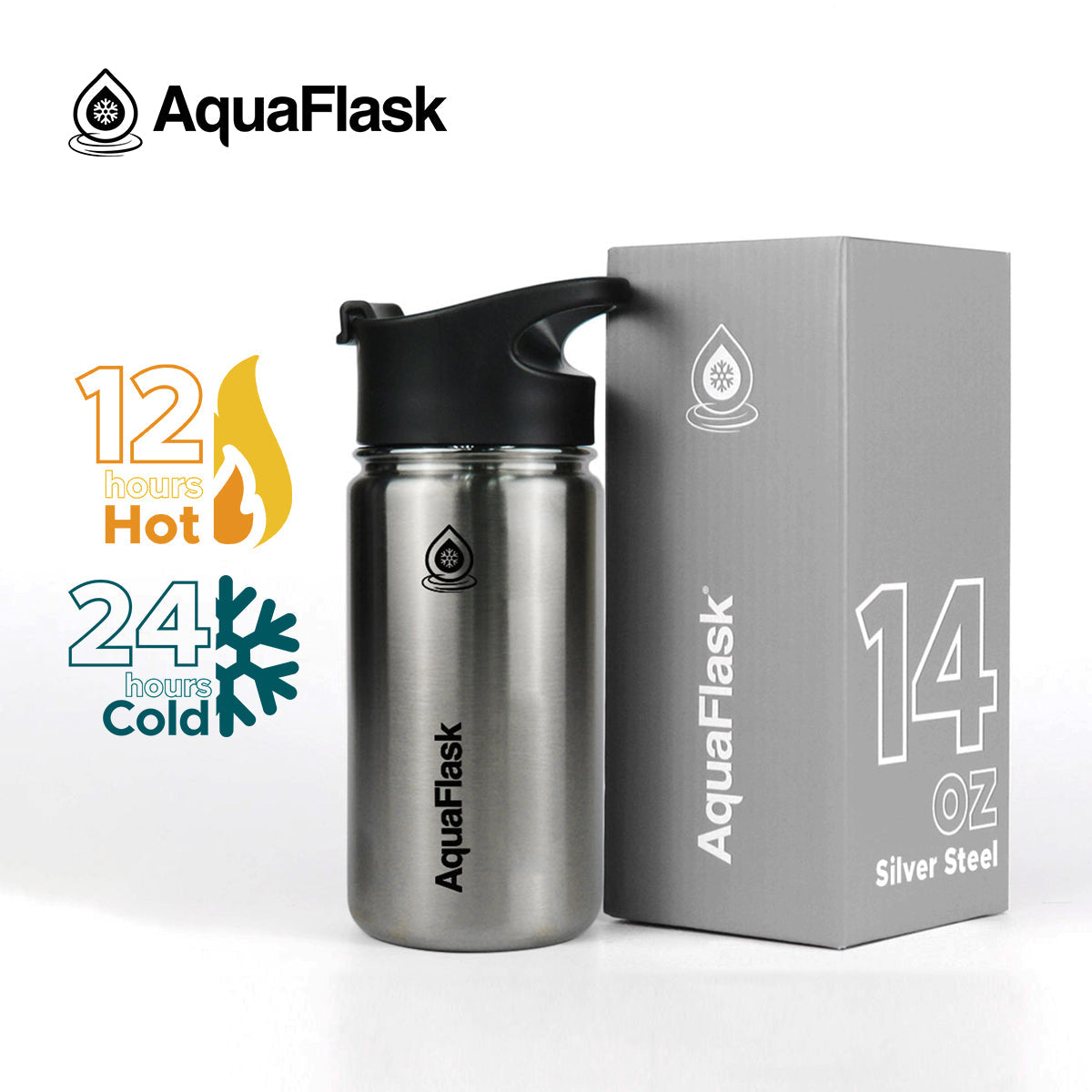 AquaFlask Original Vakuumisolierte Wasserflaschen 415ml (14oz)